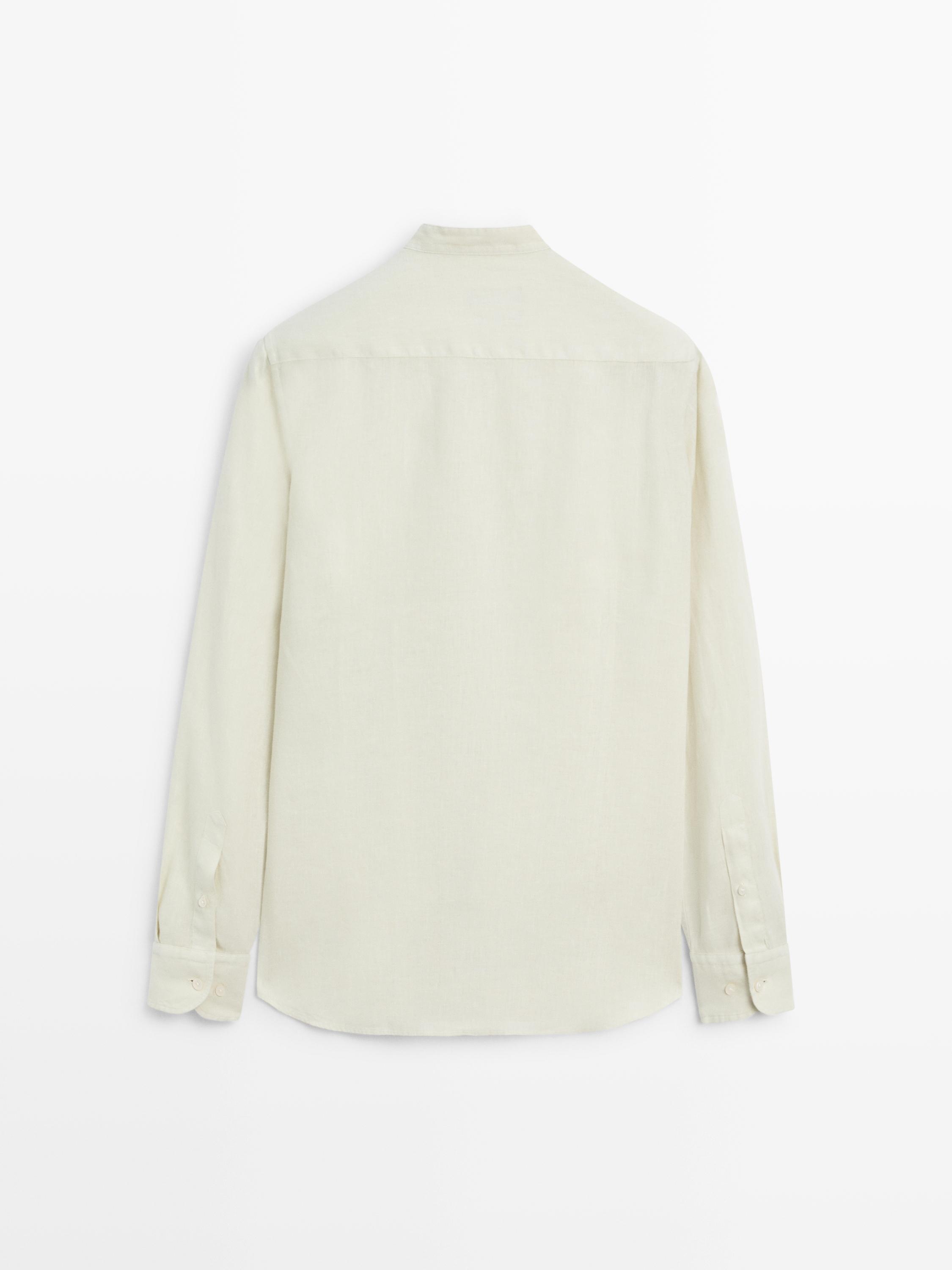 Slim fit stand collar shirt